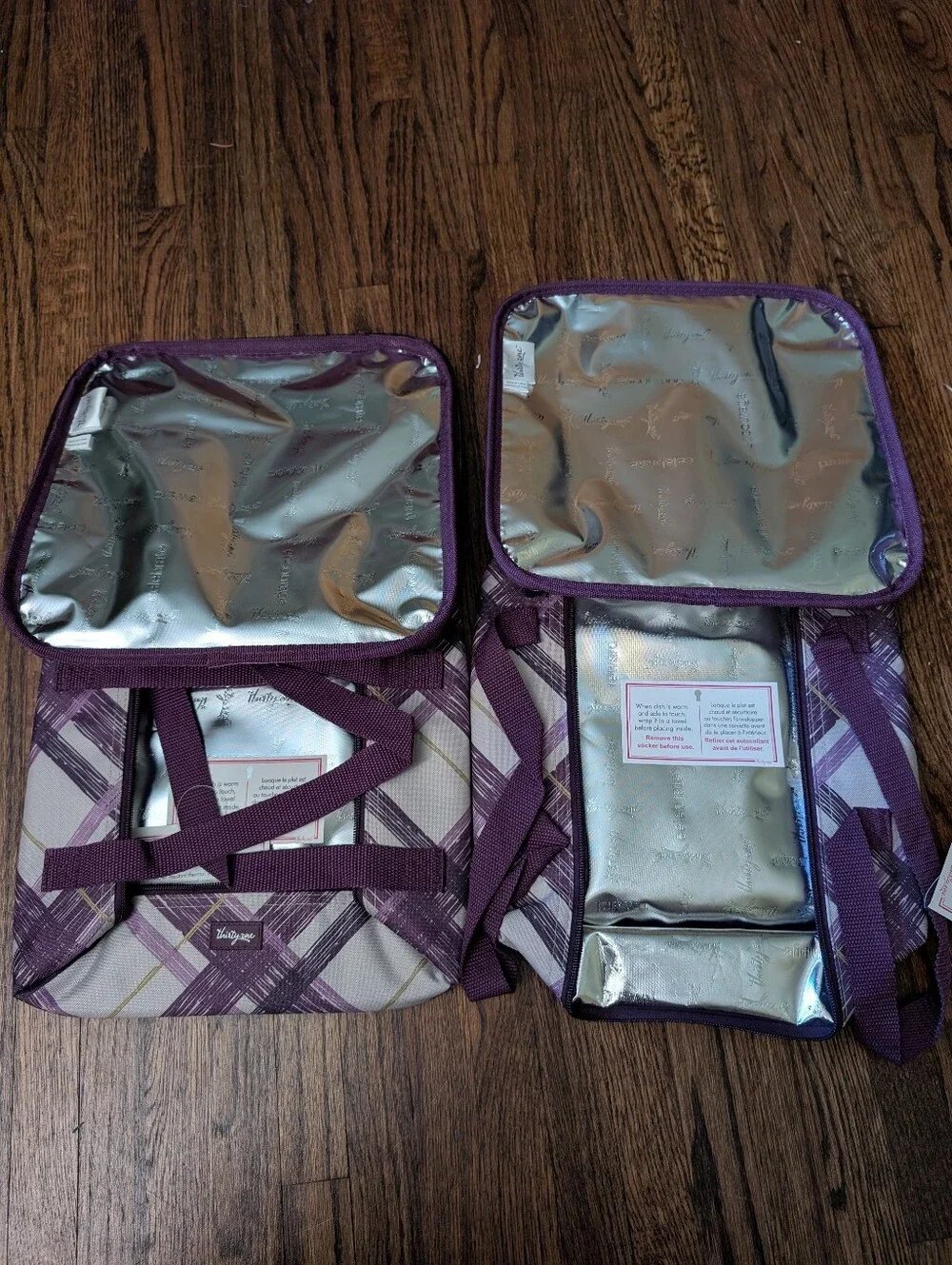 Thirty-One Plum Plaid Perfect Potluck  Set - Square party Thermals